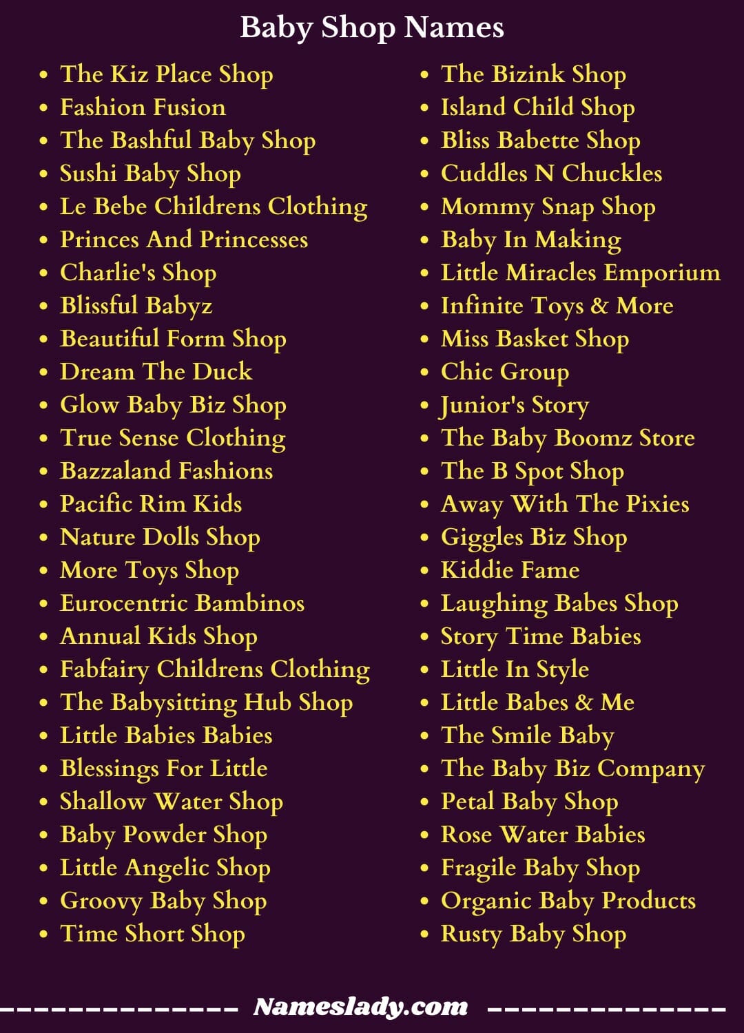 1300 Stylish Cute Baby Store Name Ideas Updated Names Lady