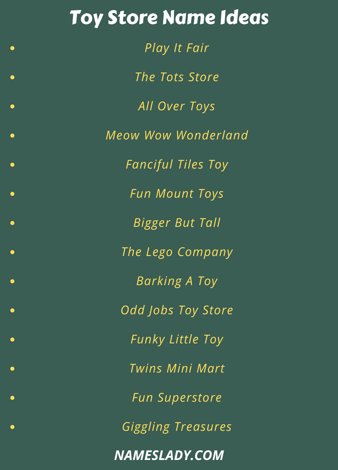 Toy Store Name Ideas