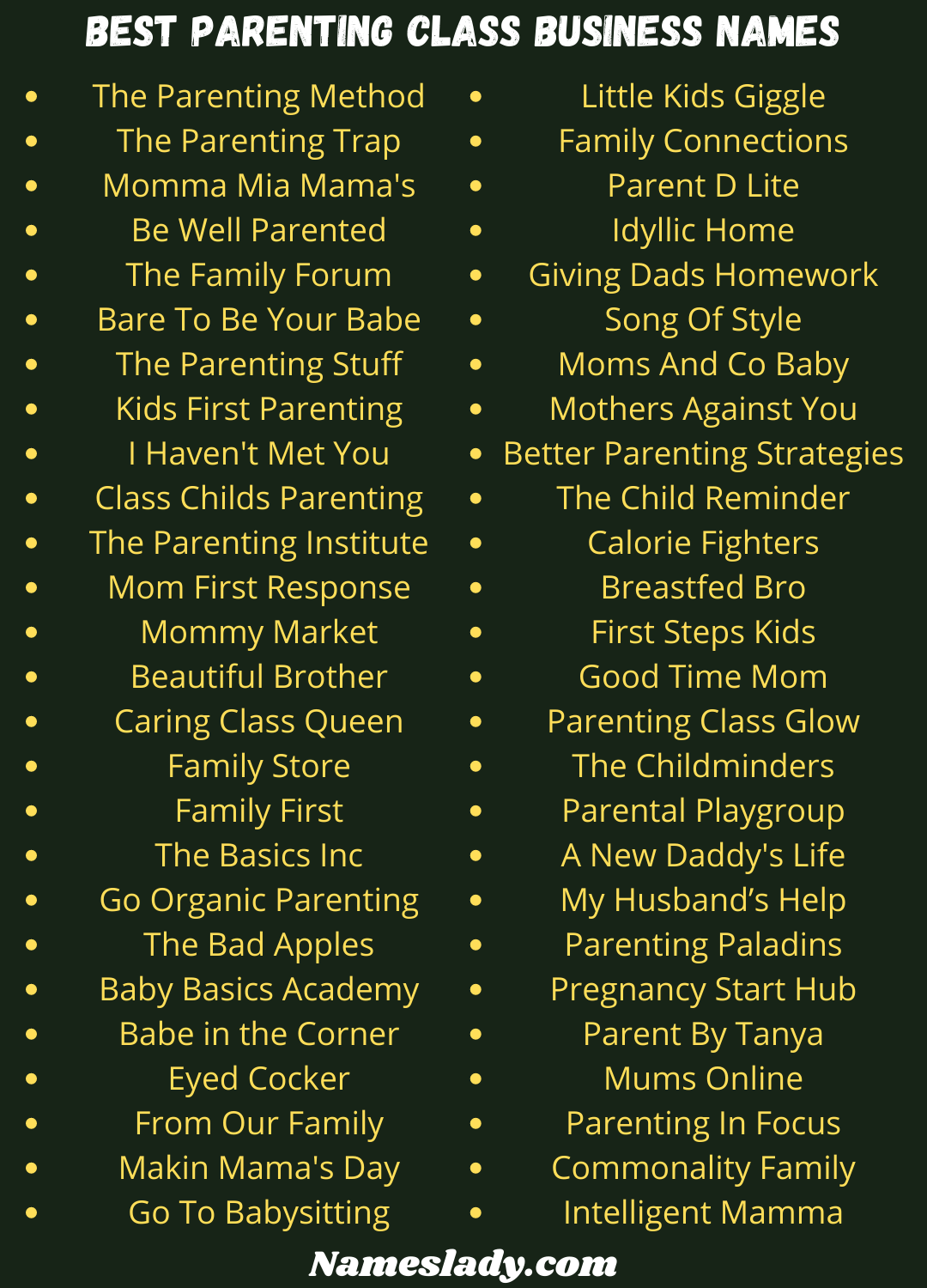 Best Parenting Class Business Names