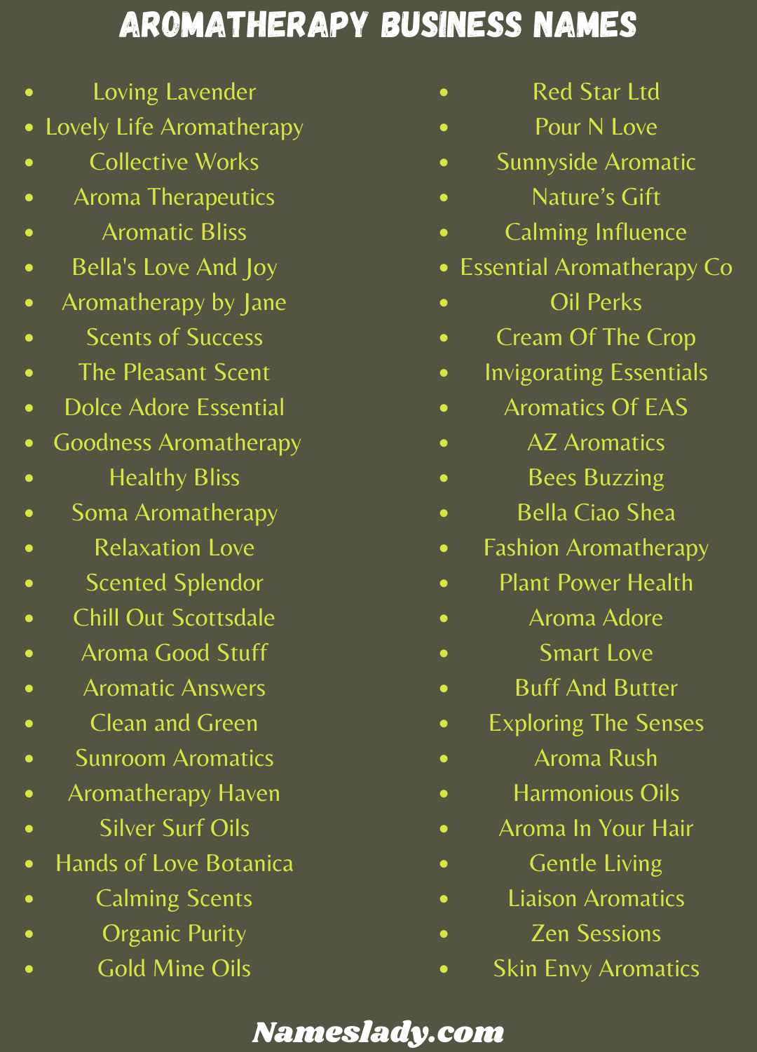 Aromatherapy Business Names