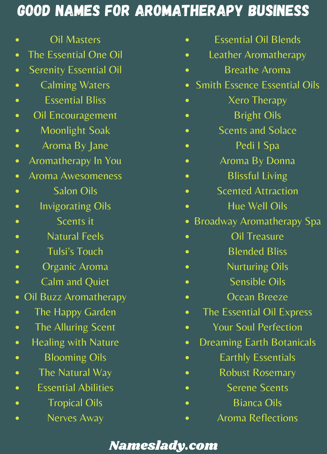 Good Names For Aromatherapy Business