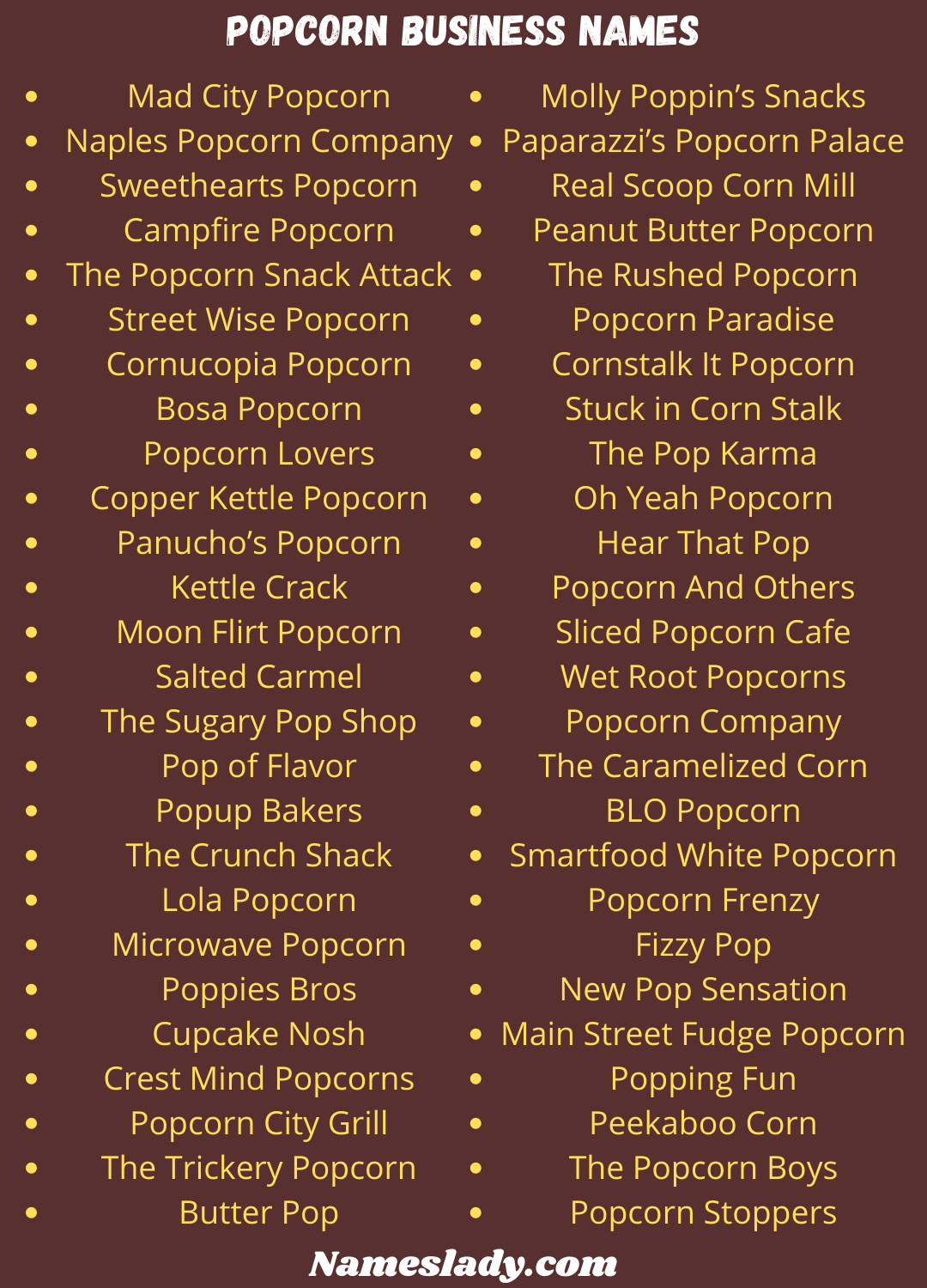 Popcorn Business Names