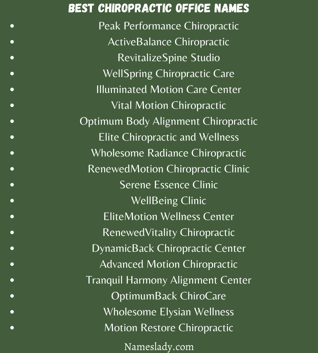 Best Chiropractic Office Names