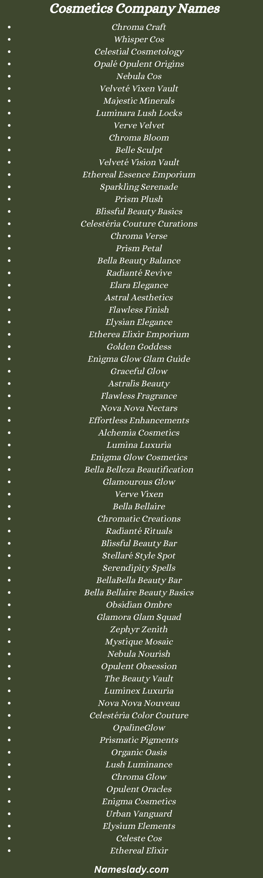900 Creative Cosmetics Company Names To Inspire You NamesLady