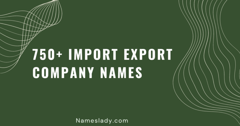 Import Export Company Names