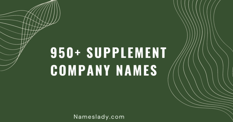 Supplement Company Names