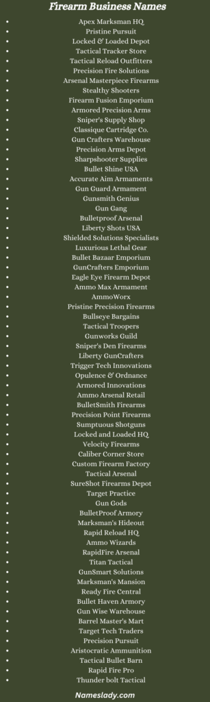 800 Catchy Firearm Business Names to Aim for Success! - NamesLady