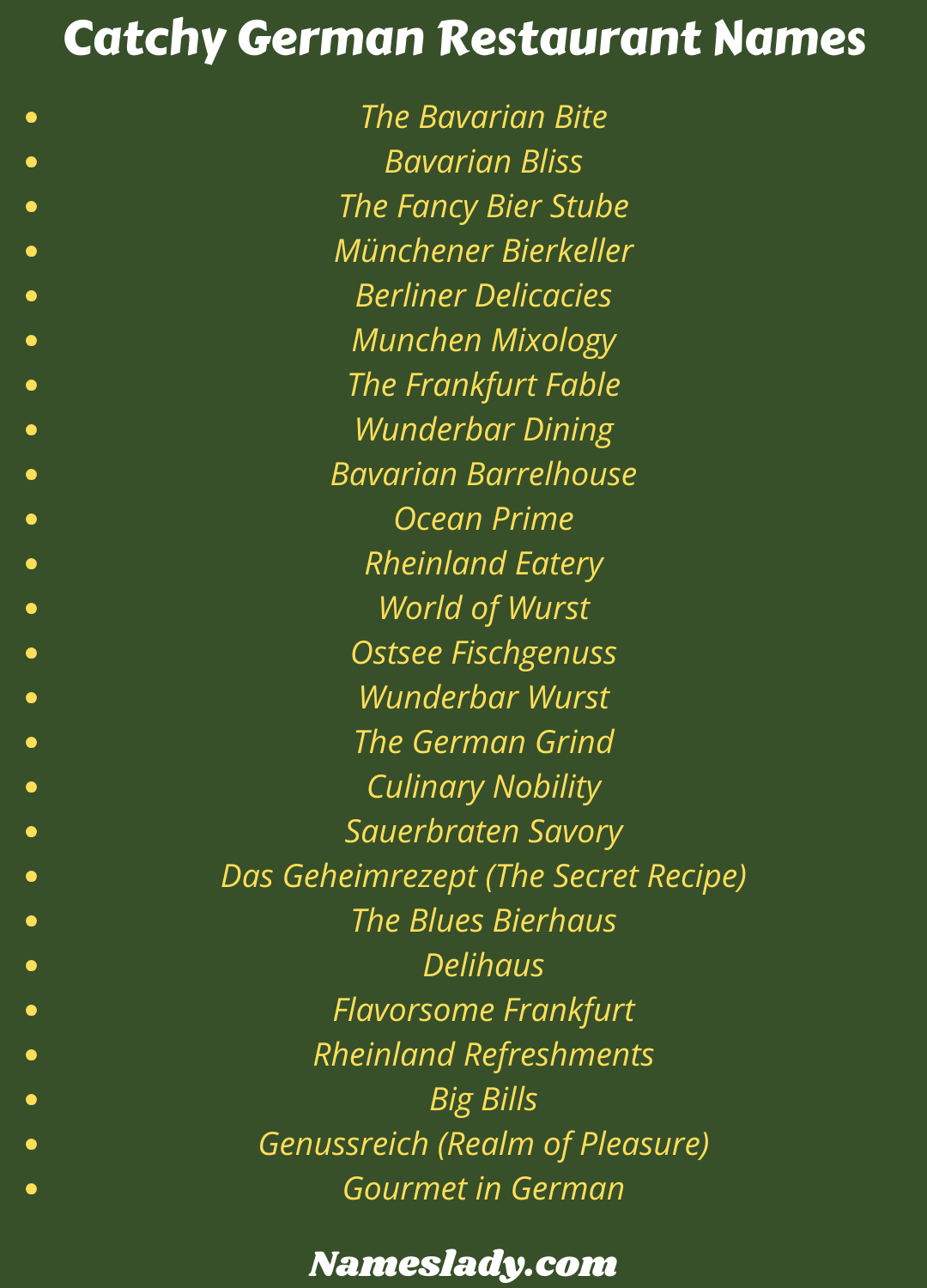 Catchy German Restaurant Names