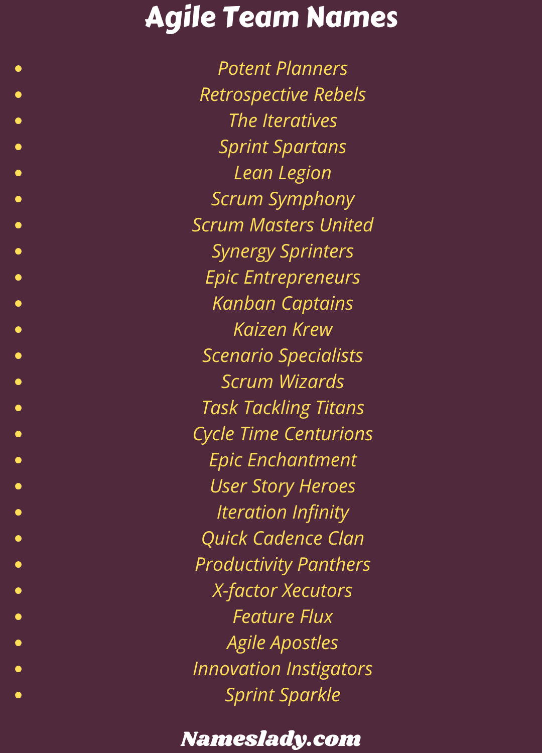 Agile Team Names