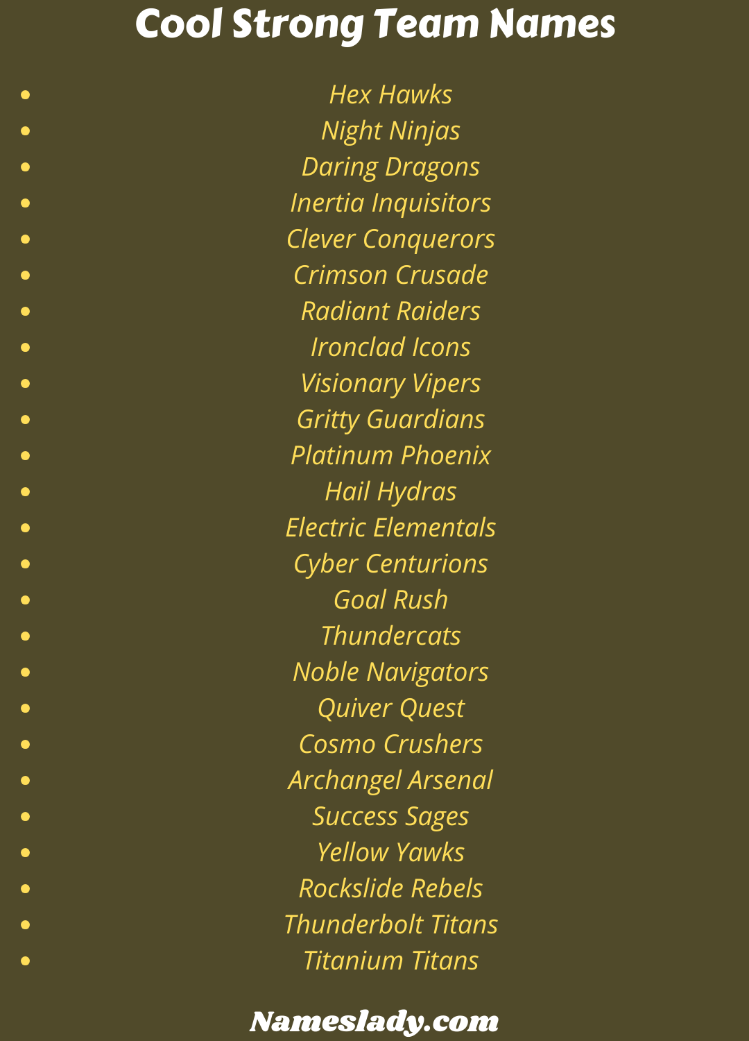 Strong Team Names