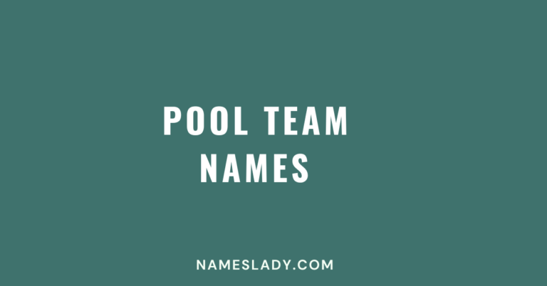 Pool Team Names