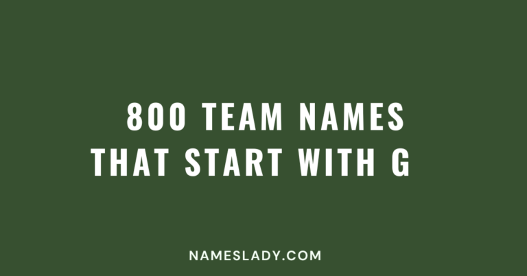 Team Names That Start With G