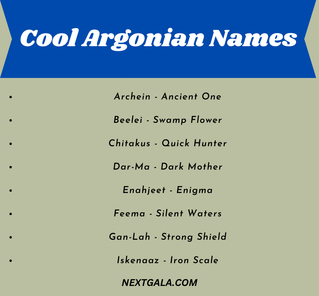 Argonian Names