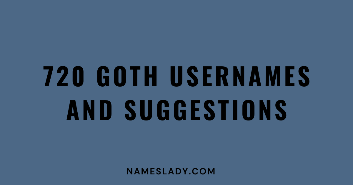 Goth Usernames