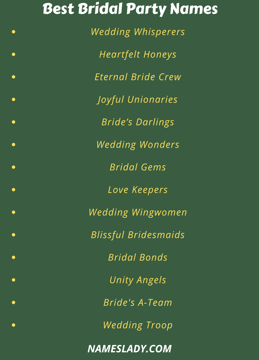 Bridal Party Names