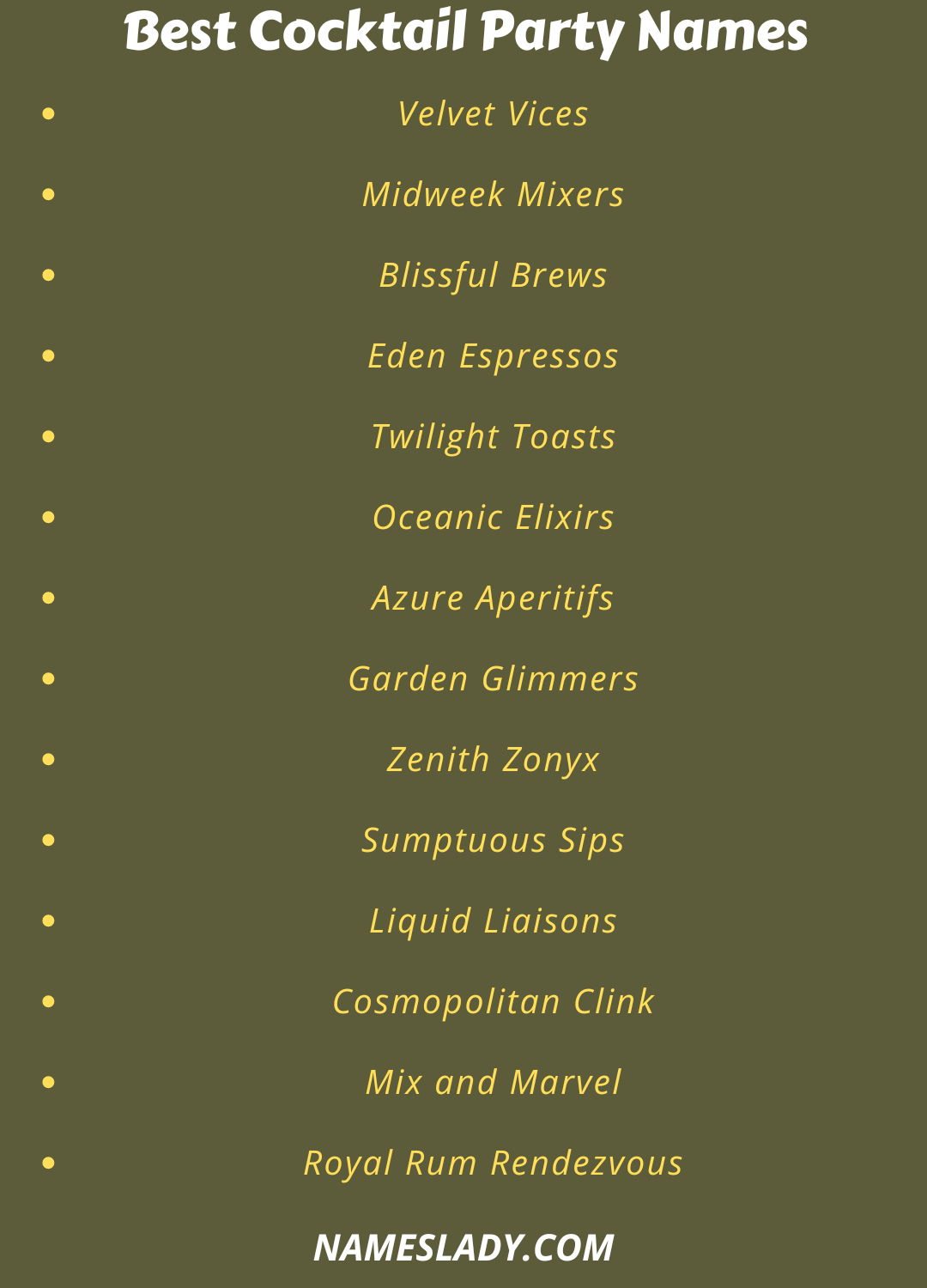 Cocktail Party Names