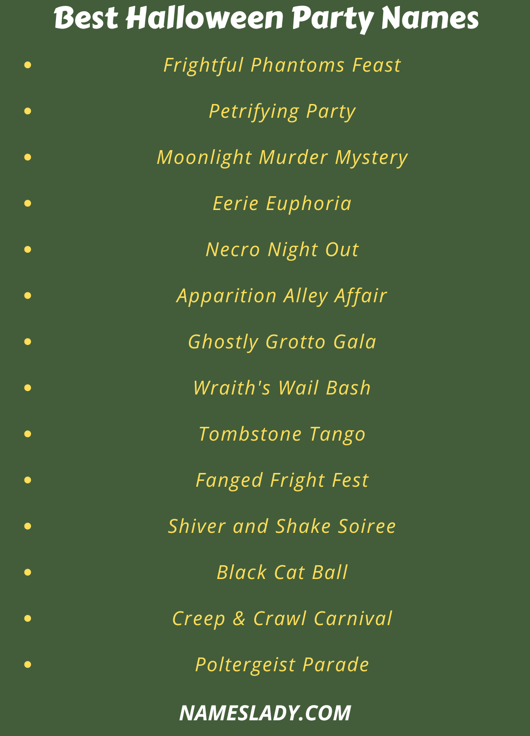 Halloween Party Names