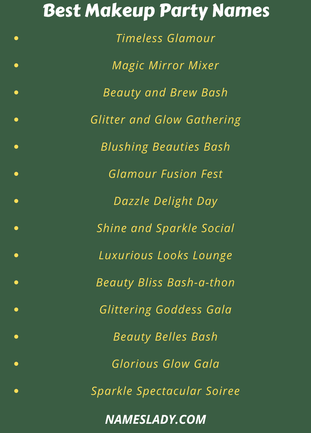 Makeup Party Names