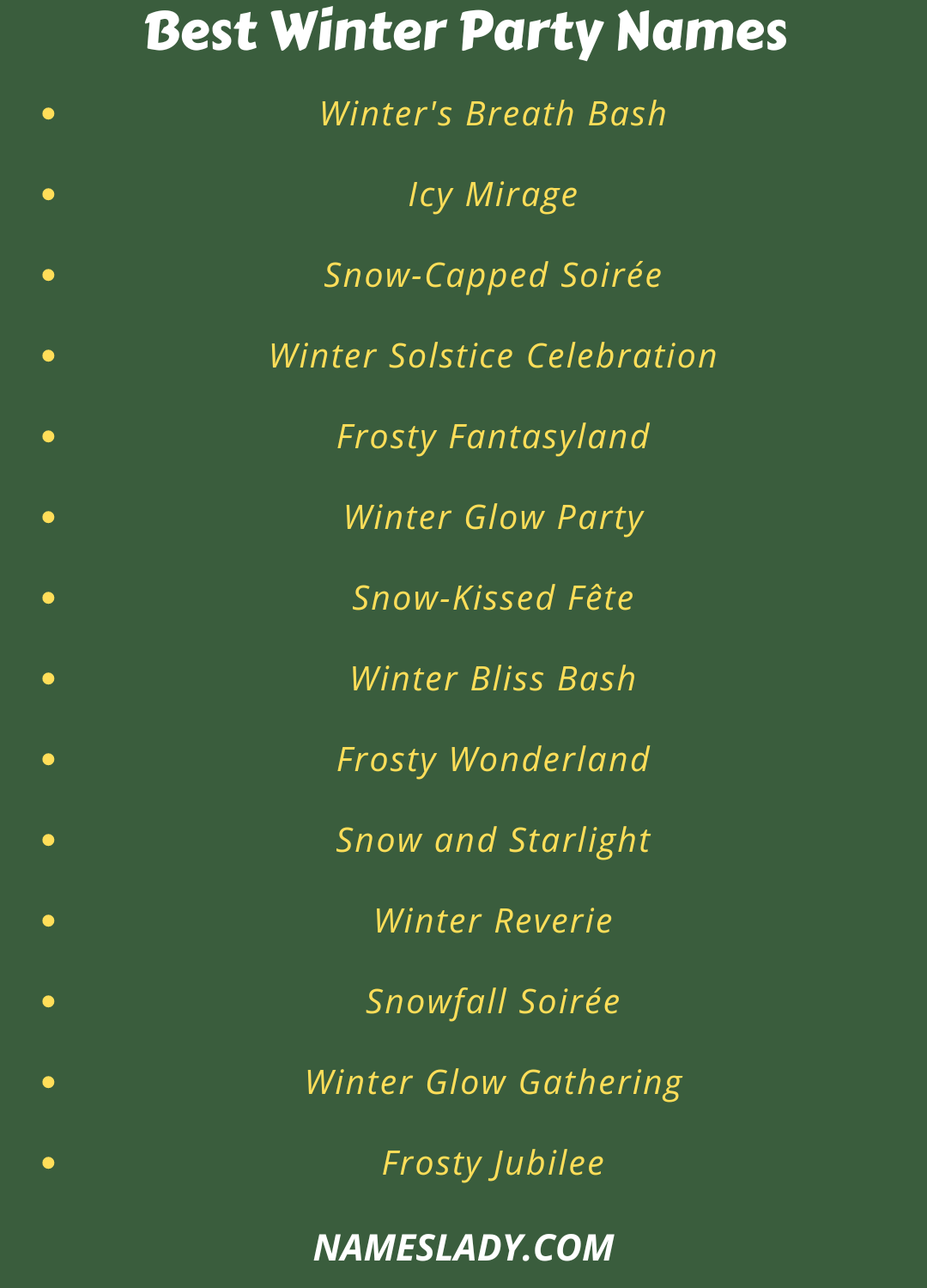 Winter Party Names