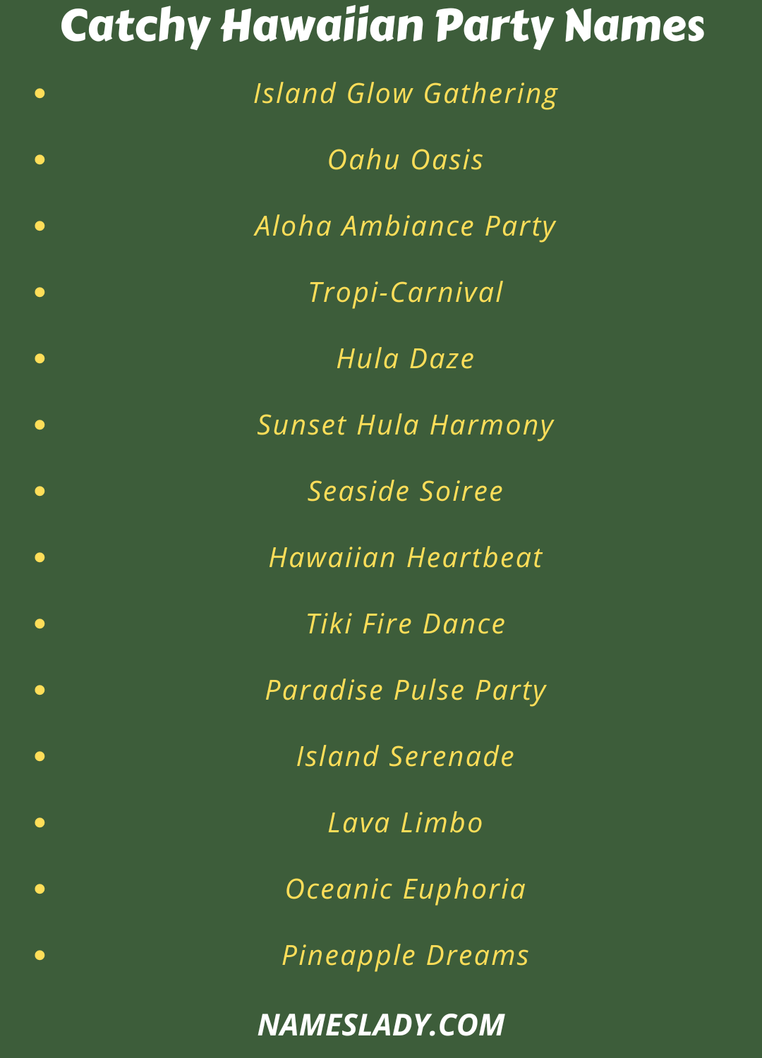 Hawaiian Party Names