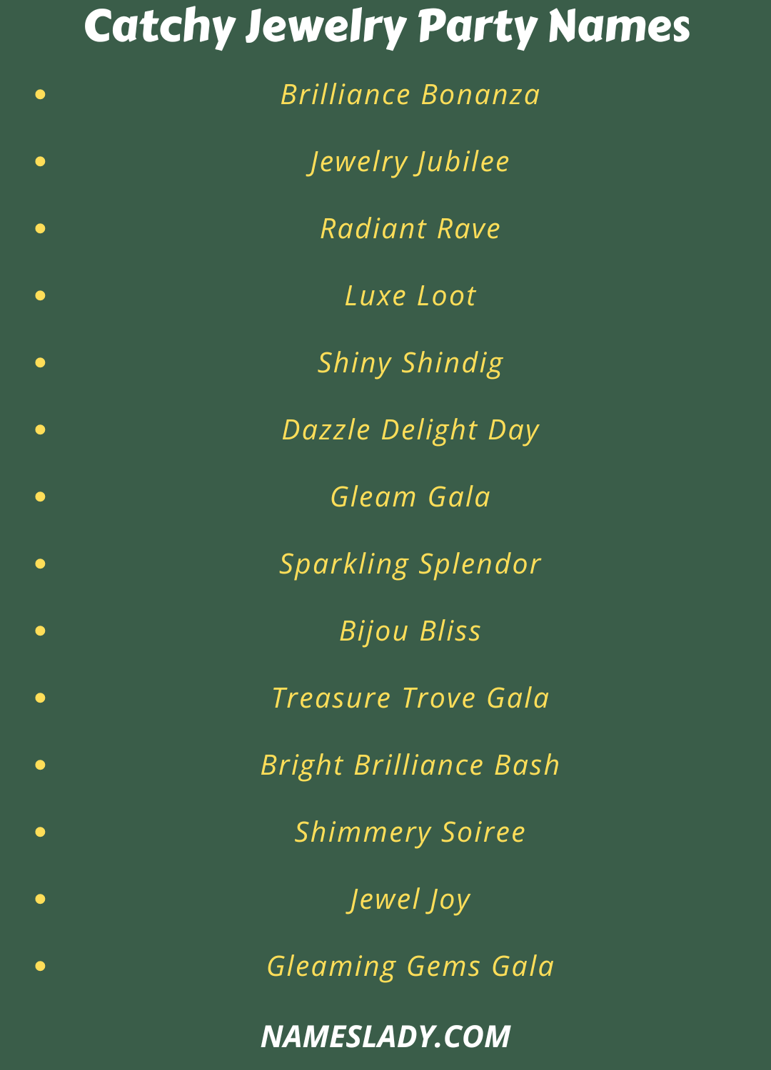 Jewelry Party Names