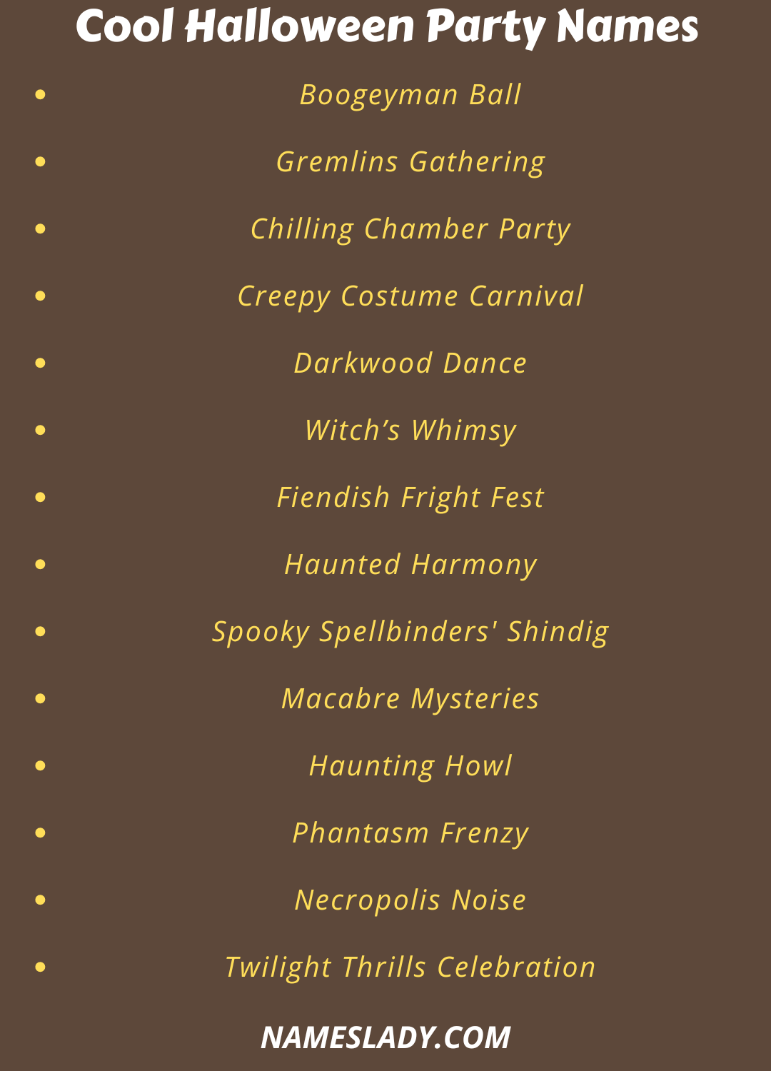 Halloween Party Names