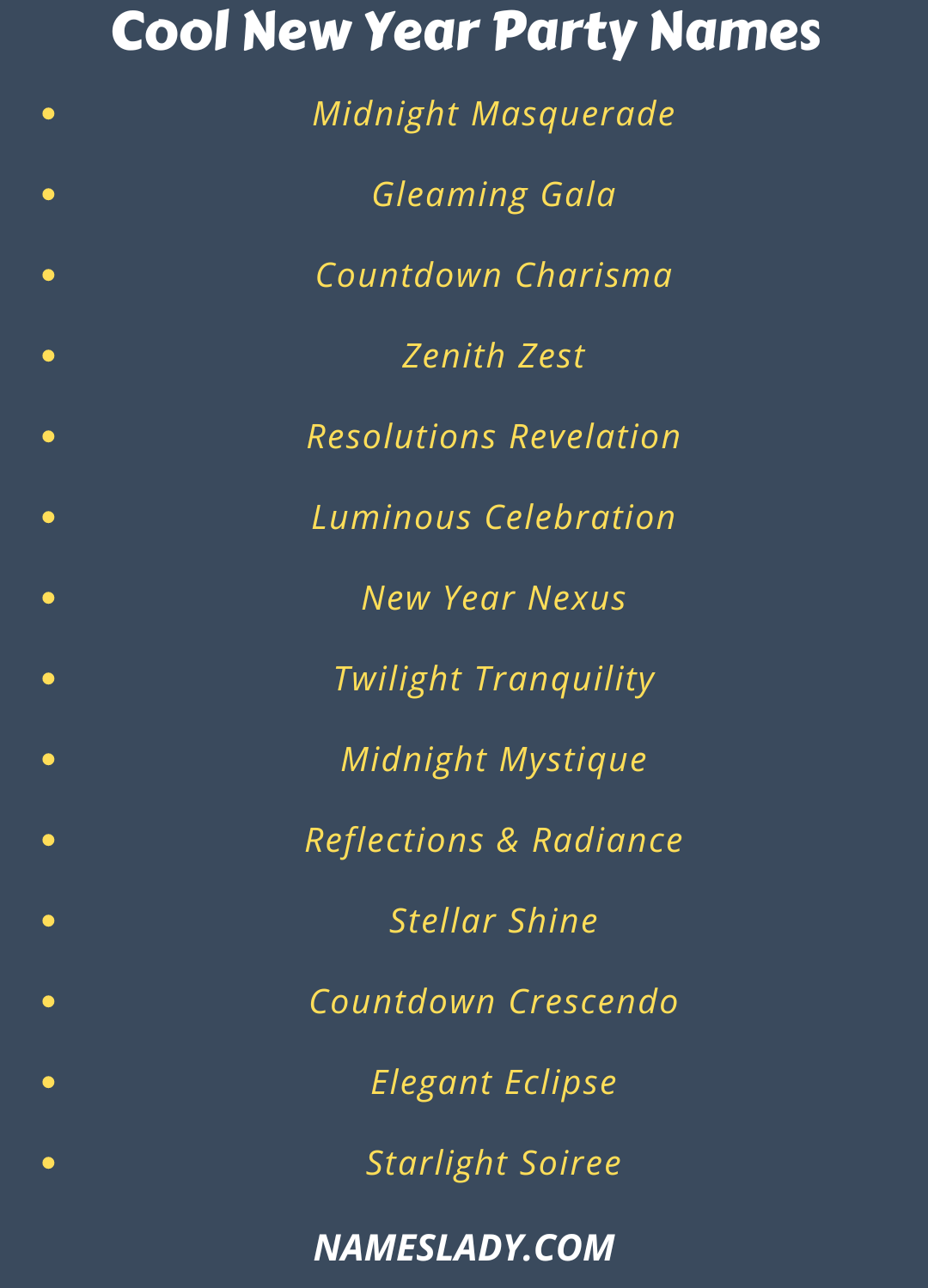 New Year Party Names