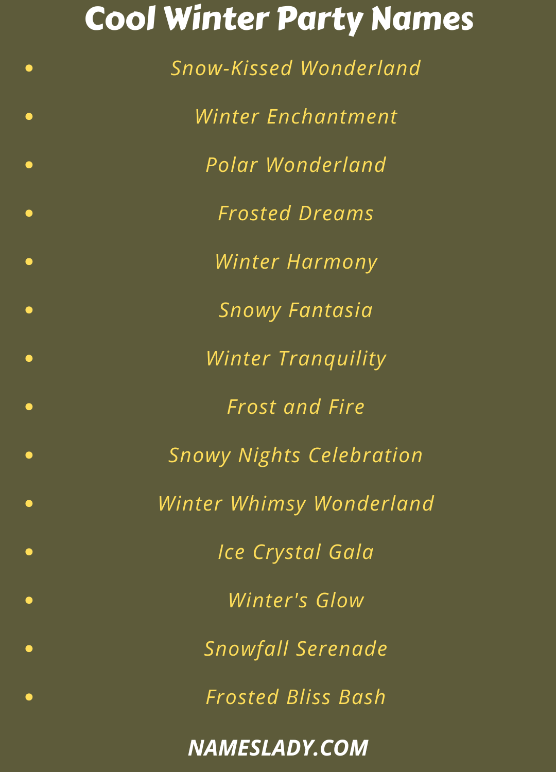 Winter Party Names