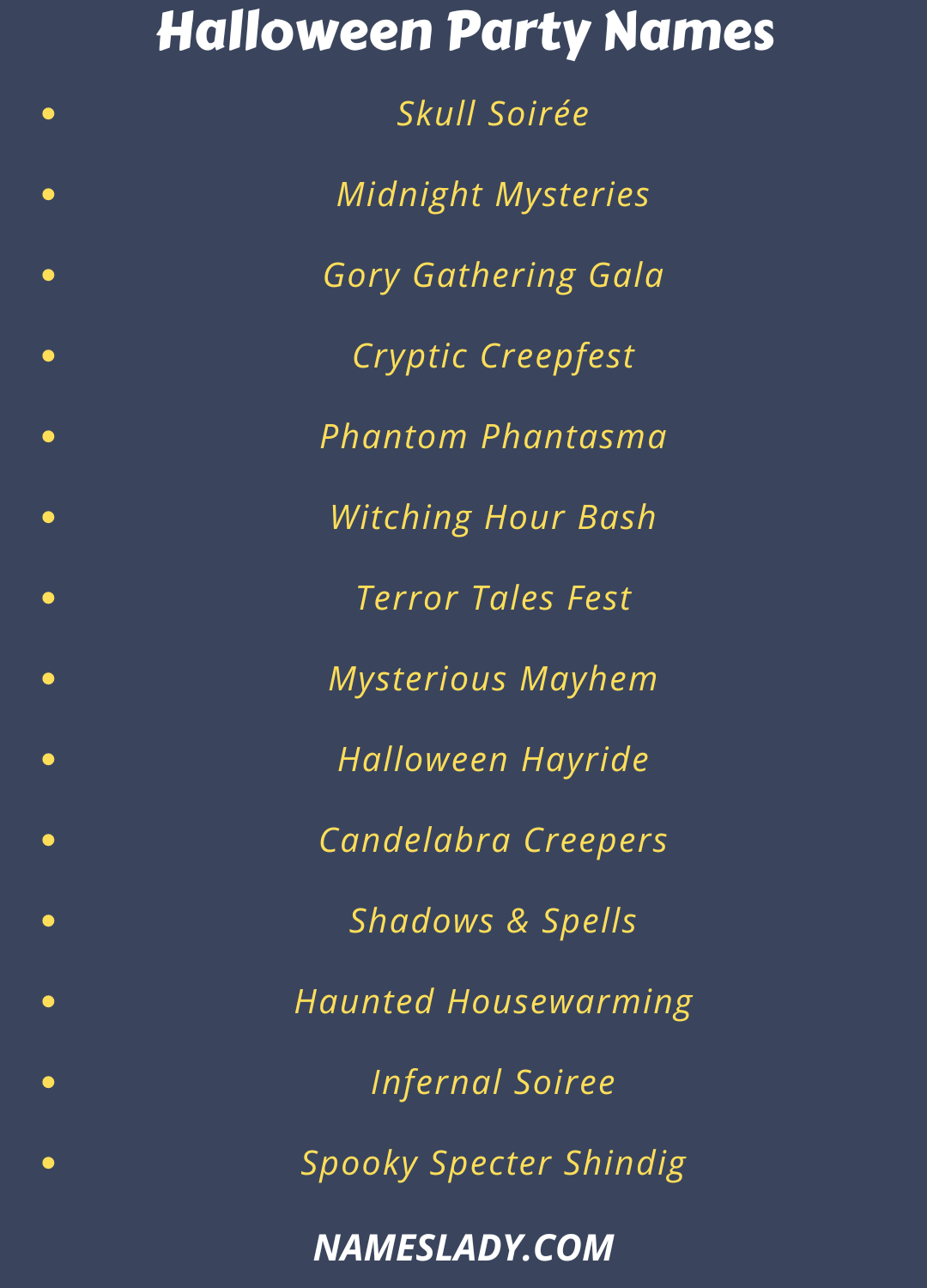 Halloween Party Names