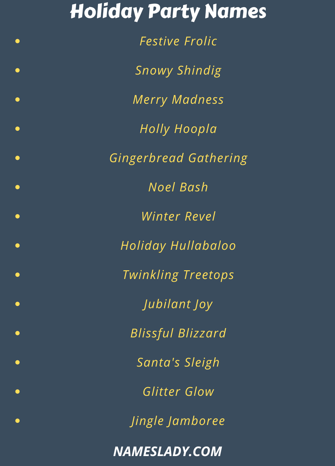 Holiday Party Names