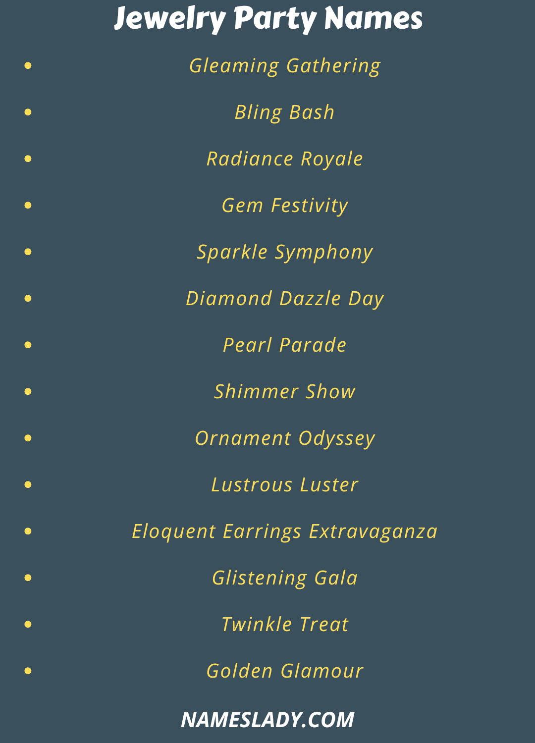 Jewelry Party Names
