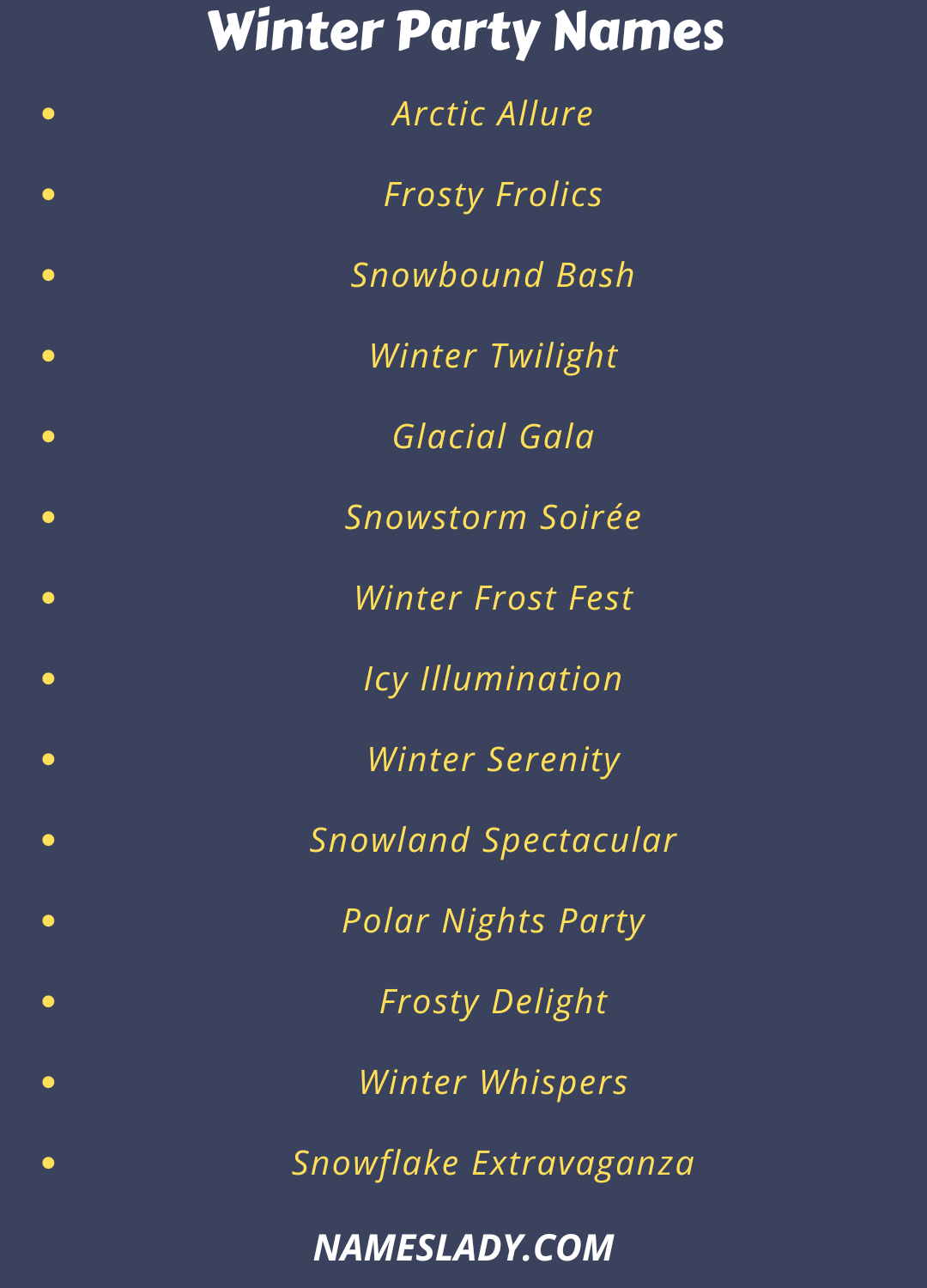 Winter Party Names